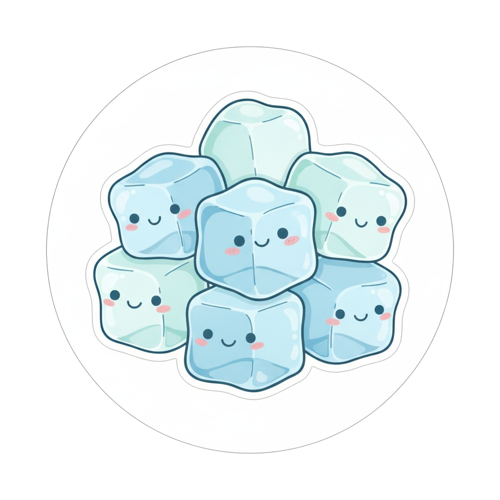 Illustration of 얼음, ice cubes