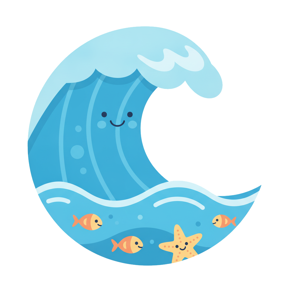Illustration of 바다, the sea